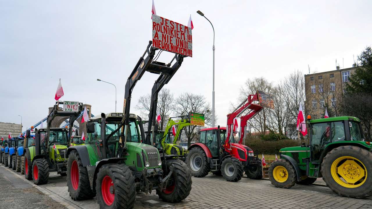 Polish farmers protest in Wroclaw