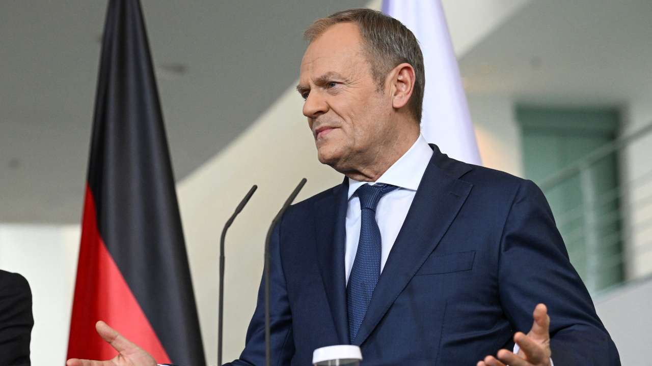 Polish PM Tusk and France's President Macron meet with German Chancellor Scholz in Berlin