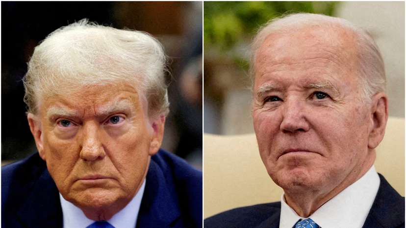 FILE PHOTO: Combination picture showing former U.S. President Donald Trump and U.S. President Joe Biden