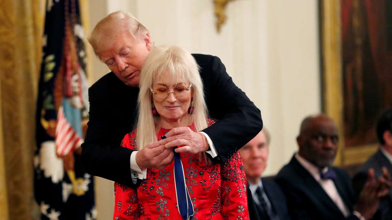President Donald Trump awards the 2018 Presidential Medals of Freedom in the East Room of the White House in Washington, U.S.