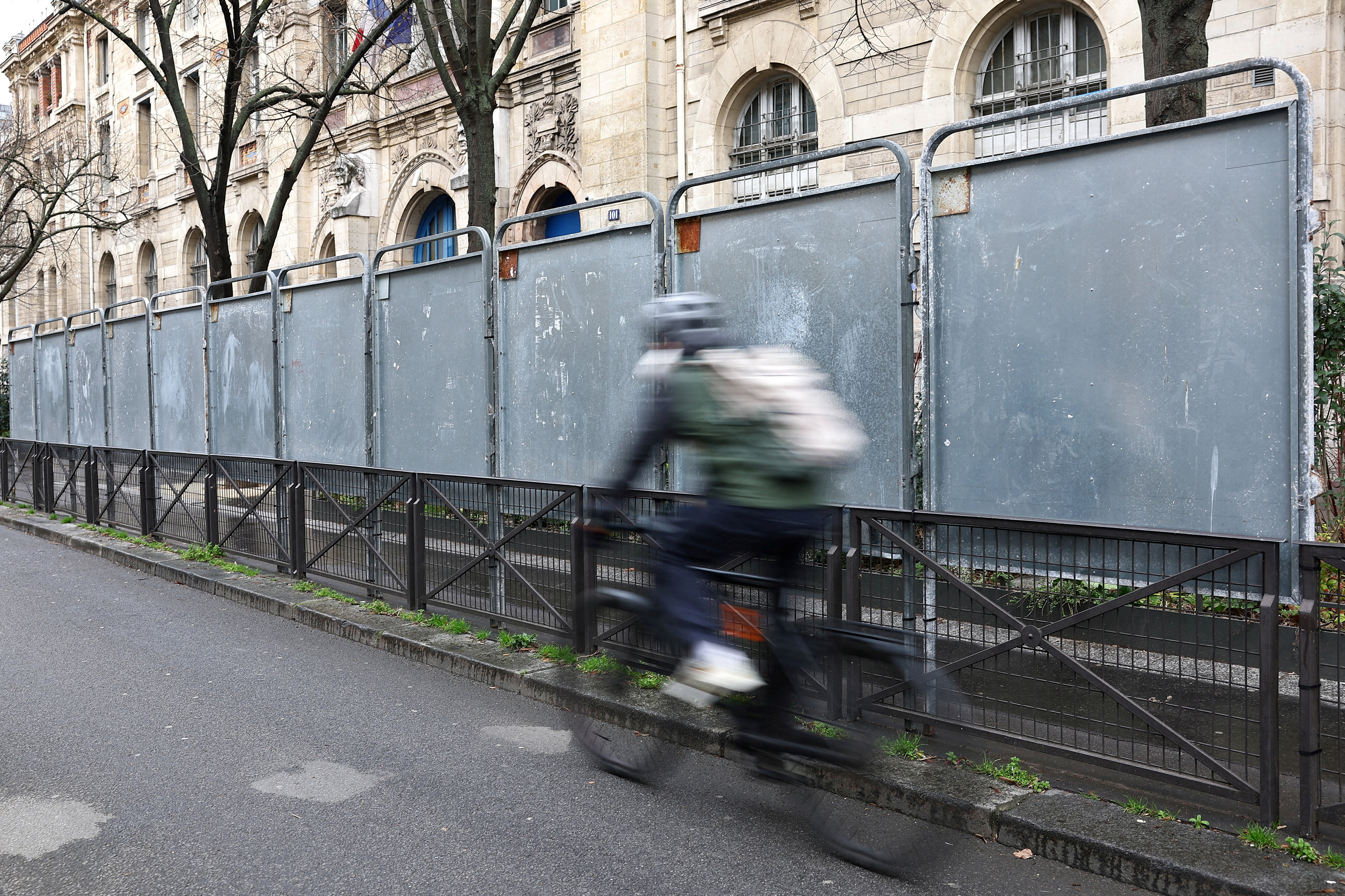 FILE PHOTO: Electoral campaign panel boards ahead of the upcoming municipal elections in Paris
