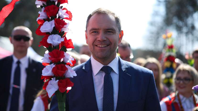 FILE PHOTO: Polish presidential candidate Nawrocki takes part in Palm Sunday procession in Lyse