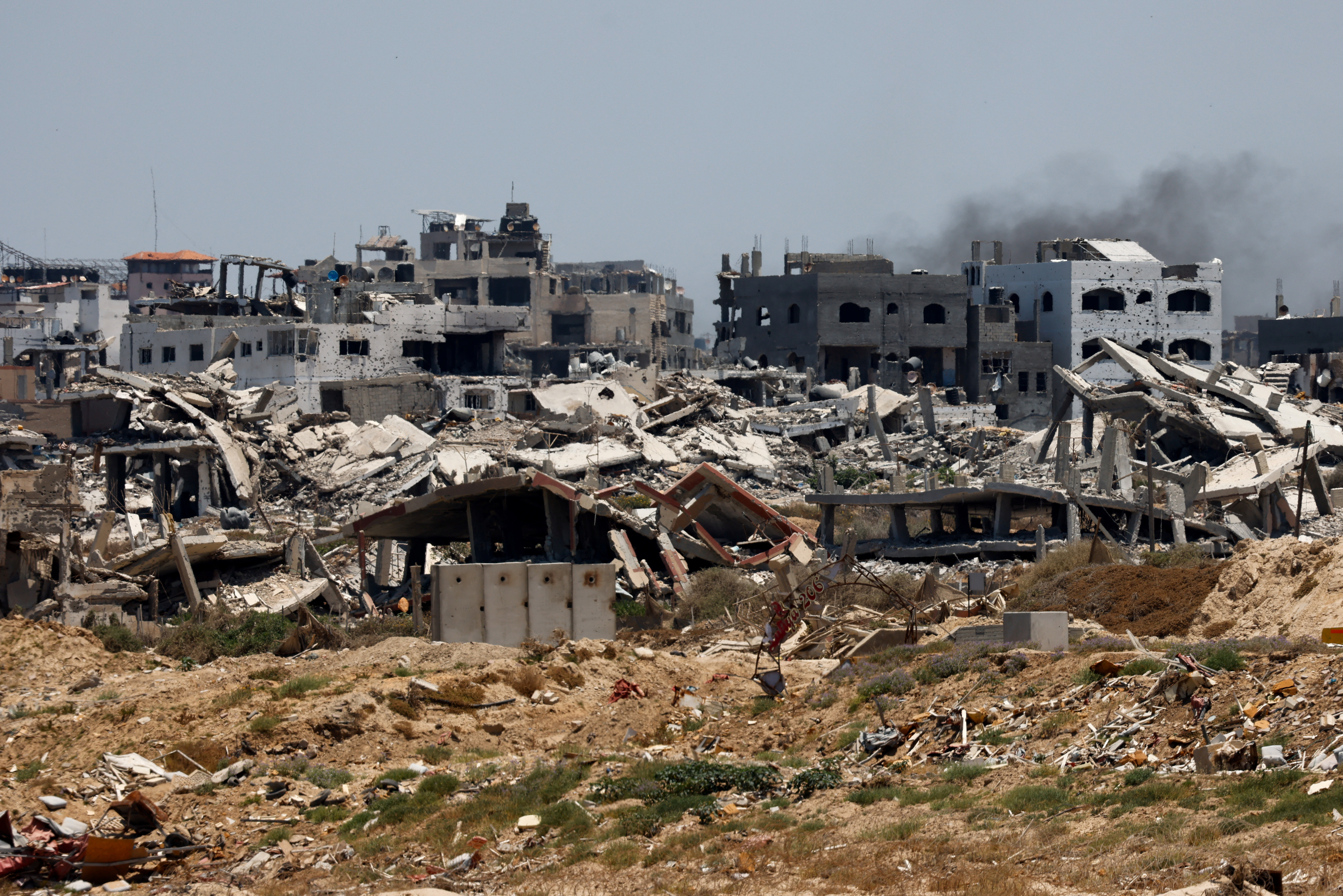 Destroyed buildings stand in Gaza
