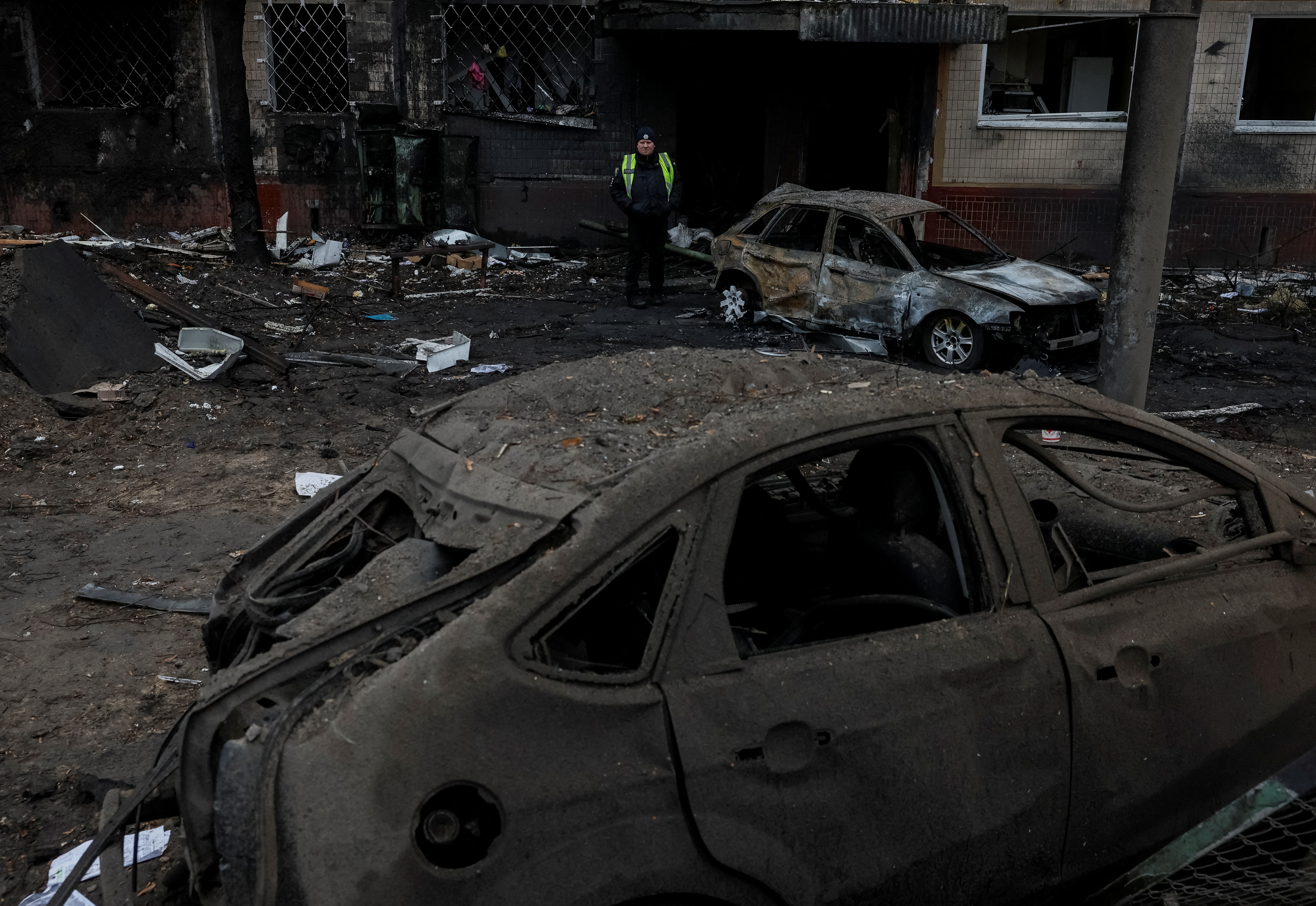 Aftermath of a Russian missile strike in Kyiv