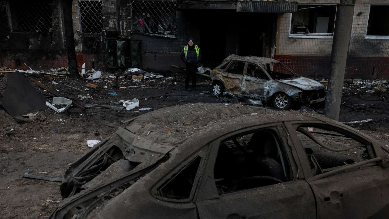 Aftermath of a Russian missile strike in Kyiv