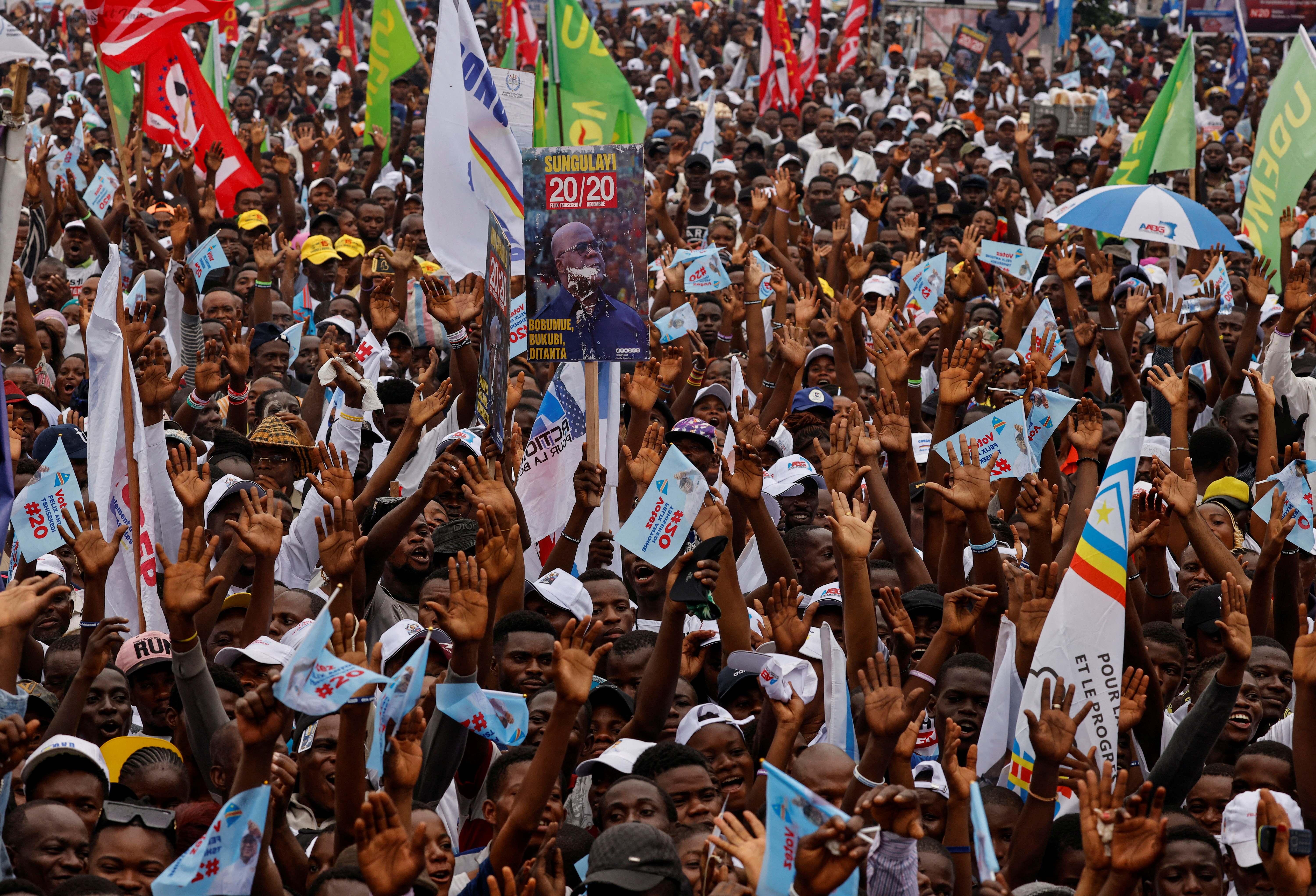 Democratic Republic of the Congo's President Felix Tshisekedi holds campaign rally in Kinshasa