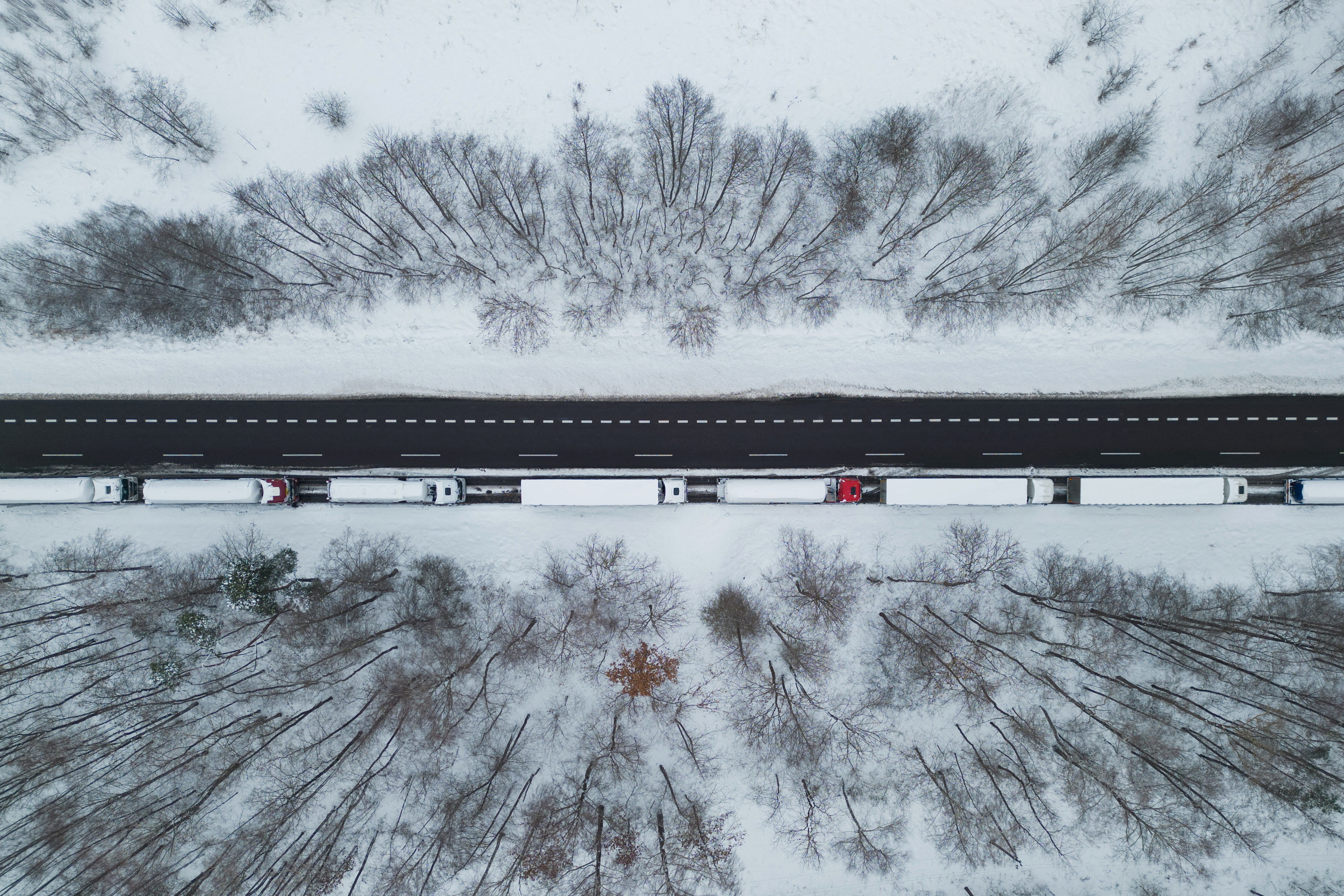 FILE PHOTO: Trucks stuck in queue border at crossing with Ukraine, as Polish truckers protest