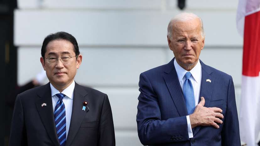 U.S. President Joe Biden hosts Japanese PM Fumio Kishida for official state visit at the White House, in Washington