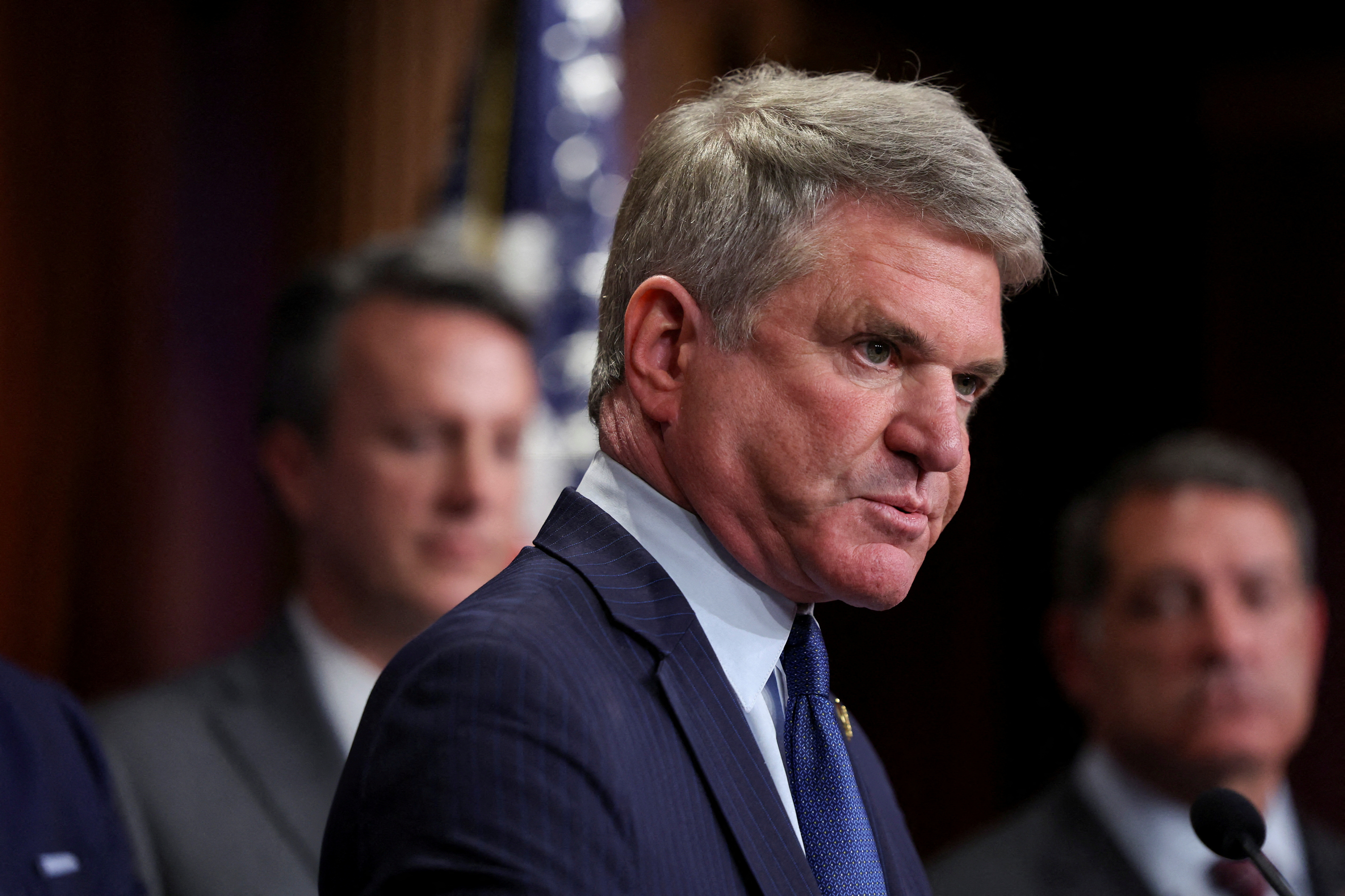 FILE PHOTO: Press conference on the impeachment of U.S. Secretary of  Department of Homeland Security Mayorkas on Capitol Hill in Washington