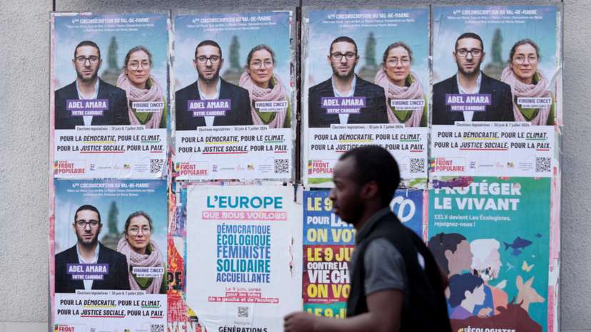 FILE PHOTO: French left wing parties campaign for legislative elections in Paris