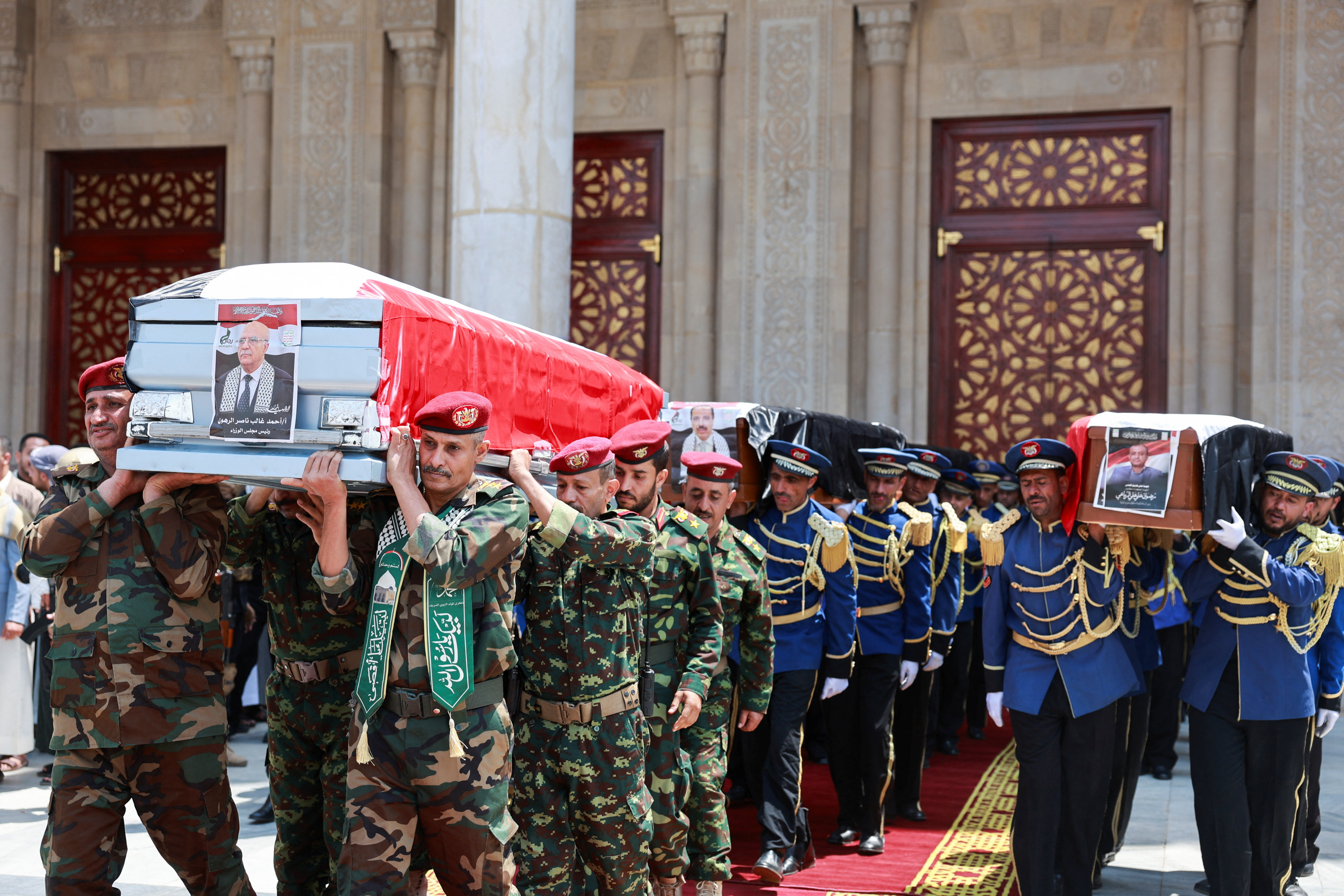 Funeral procession of Houthi government officials killed in an Israeli strike, in Sanaa
