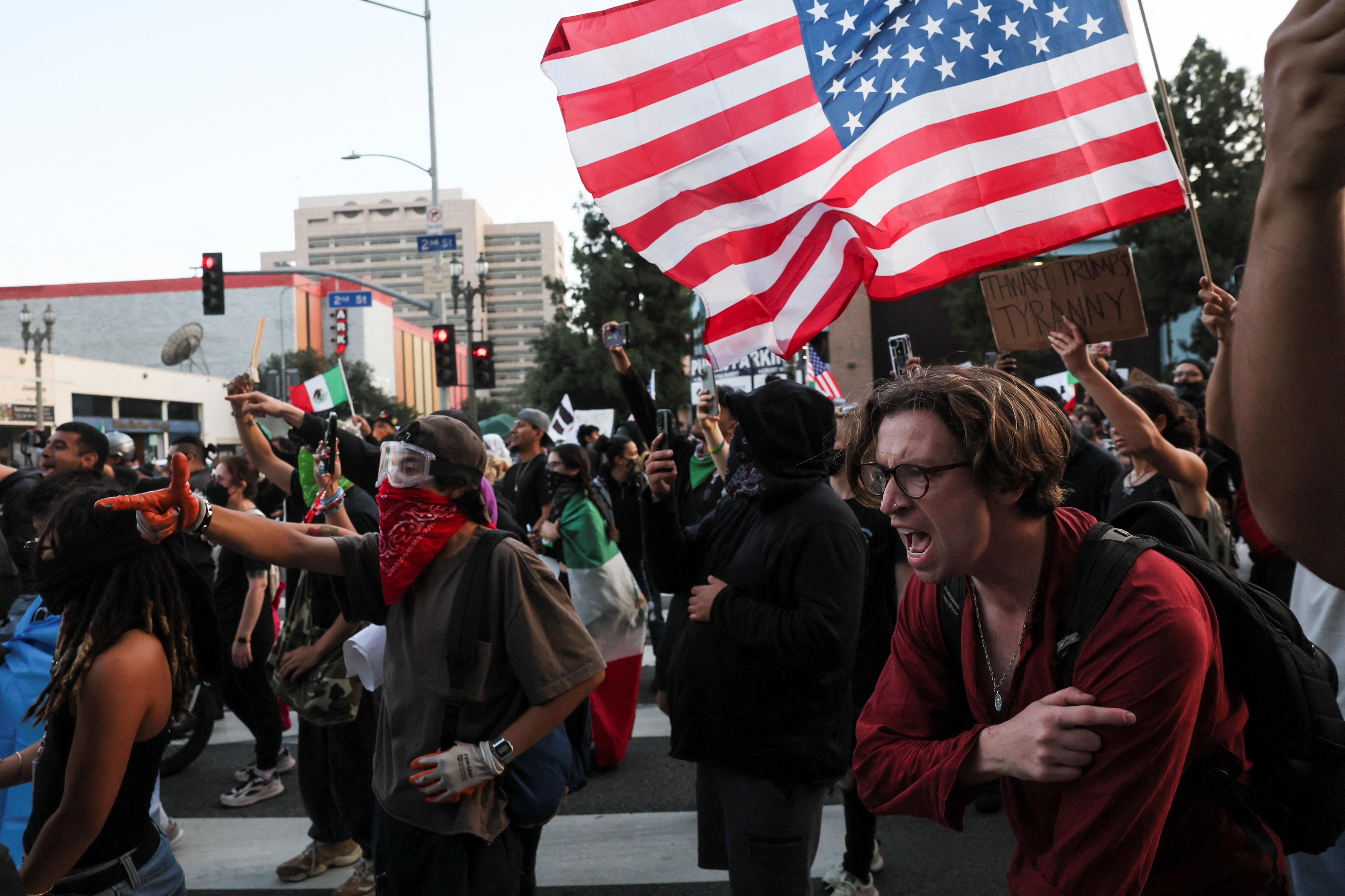 Protests against federal immigration sweeps continue, in Los Angeles