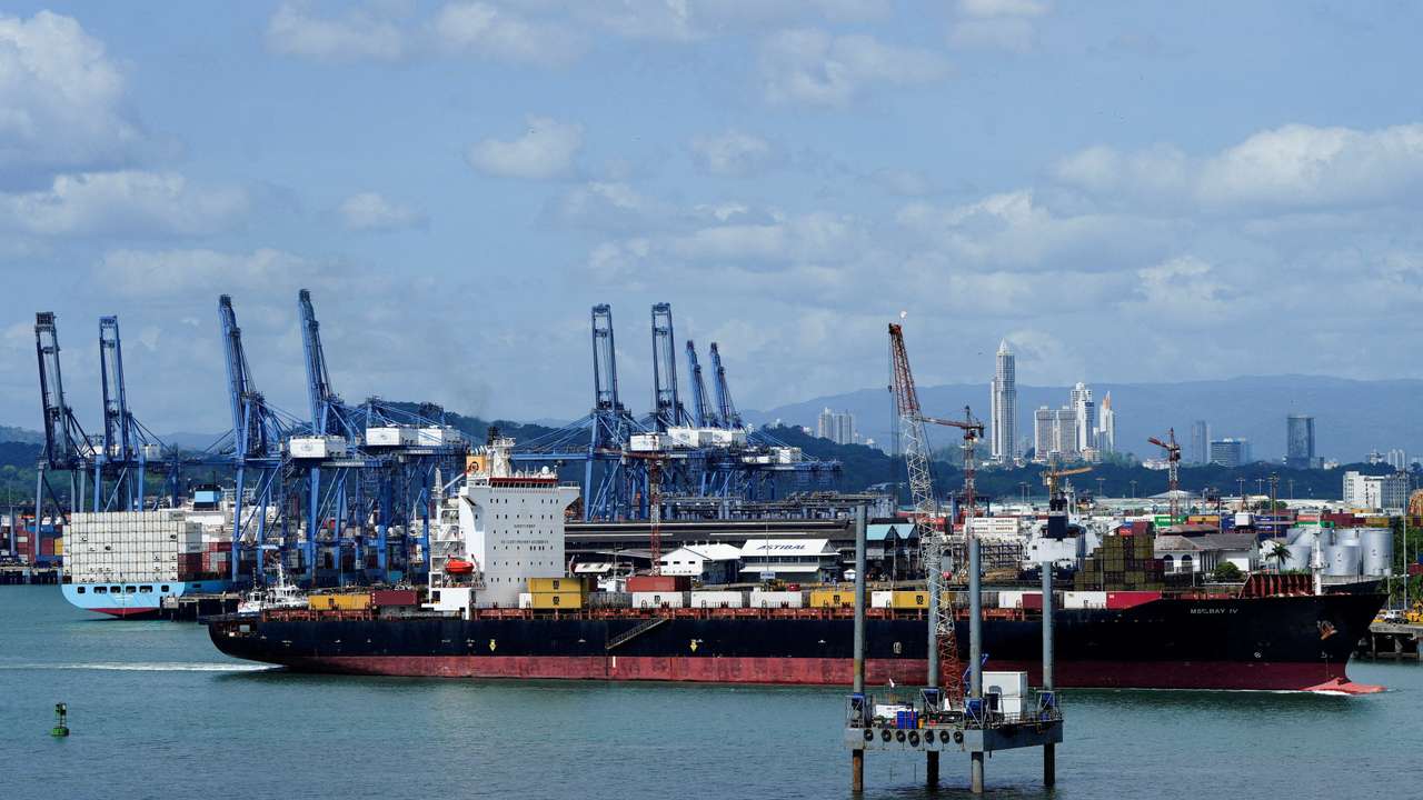 FILE PHOTO: The Balboa Port is pictured after Hong Kong's CK Hutchison agreed to sell its interests in a key Panama Canal port operator to a BlackRock Inc-backed consortium, in Panama City.