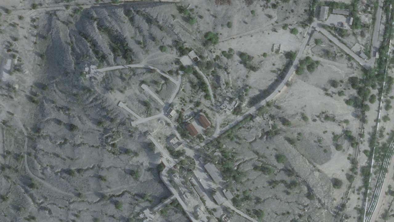 A satellite image of Kharg Island, before U.S. strikes