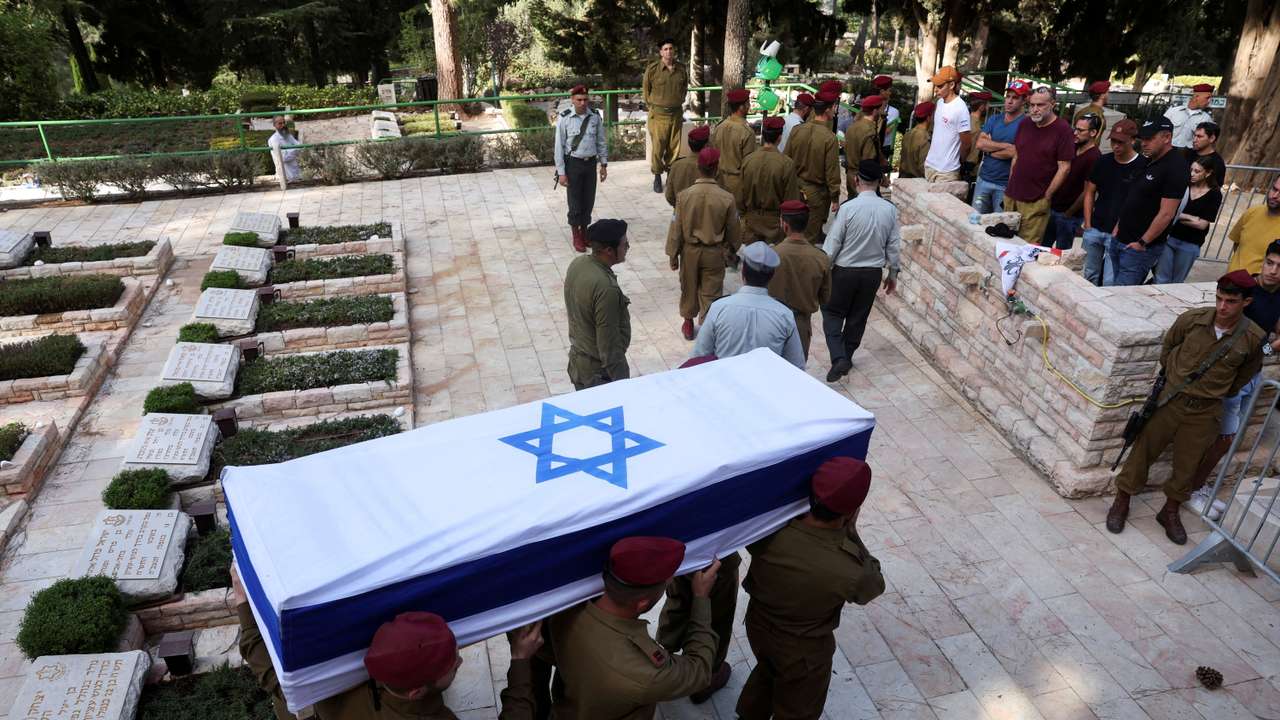 Funeral of Israeli soldier Captain Eitan Itzhak Oster in Jerusalem