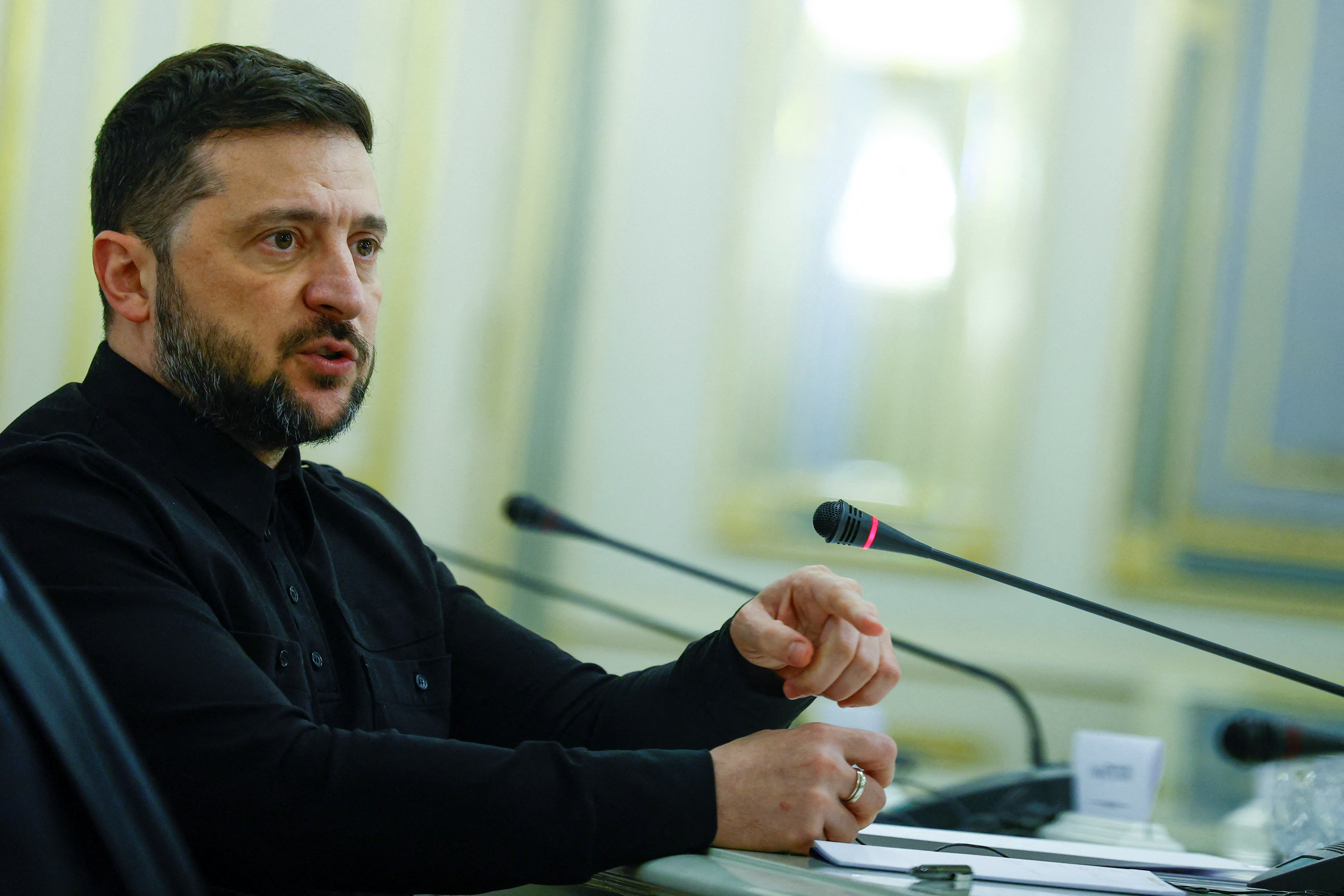 Dutch Foreign Minister van Weel meets with Ukraine's President Zelenskiy in Kyiv