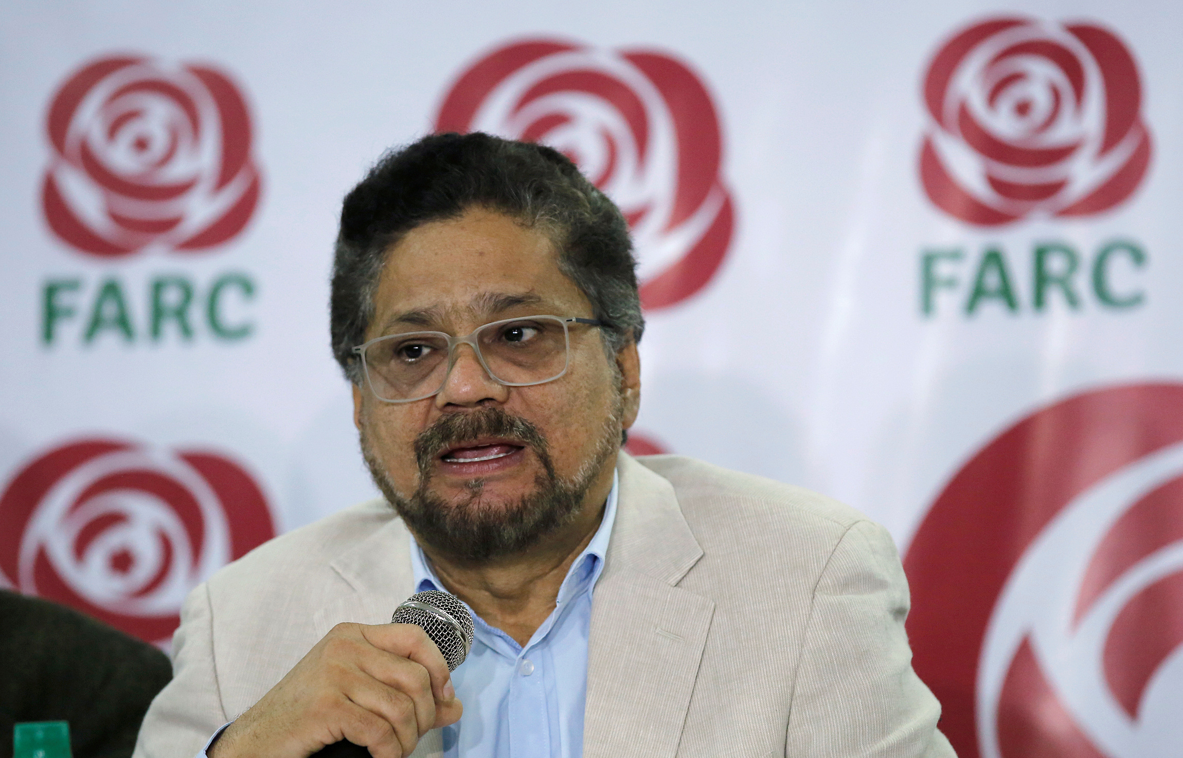 FILE PHOTO: Colombia's Marxist FARC Ivan Marquez speaks during a news conference in Bogota