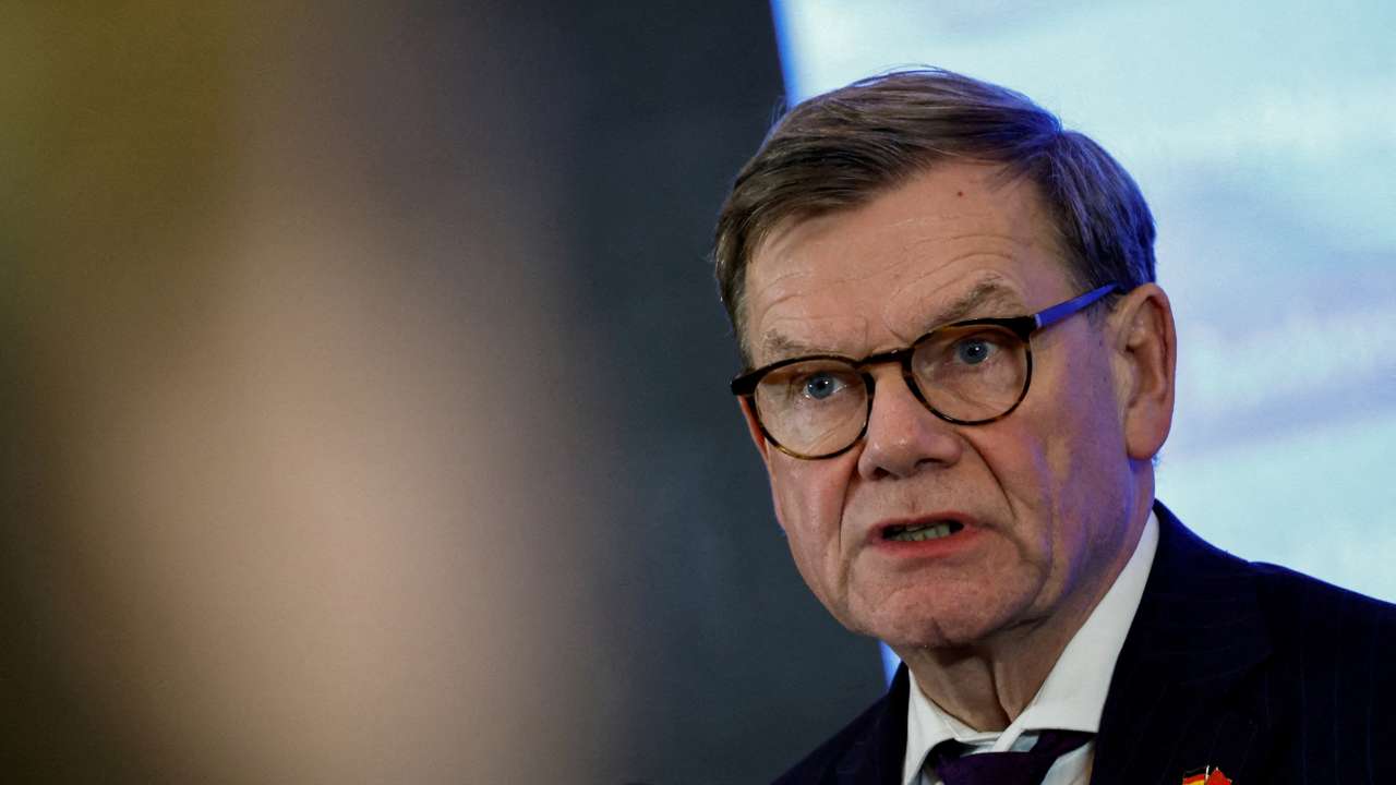 FILE PHOTO: German Foreign Minister Johann Wadephul attending a press conference in Beijing