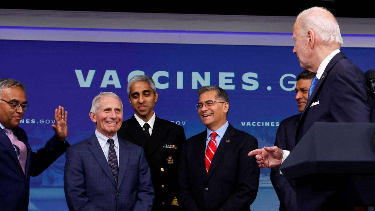 U.S. President Biden delivers remarks and receives an updated booster shot against the coronavirus disease (COVID-19) at the White House in Washington