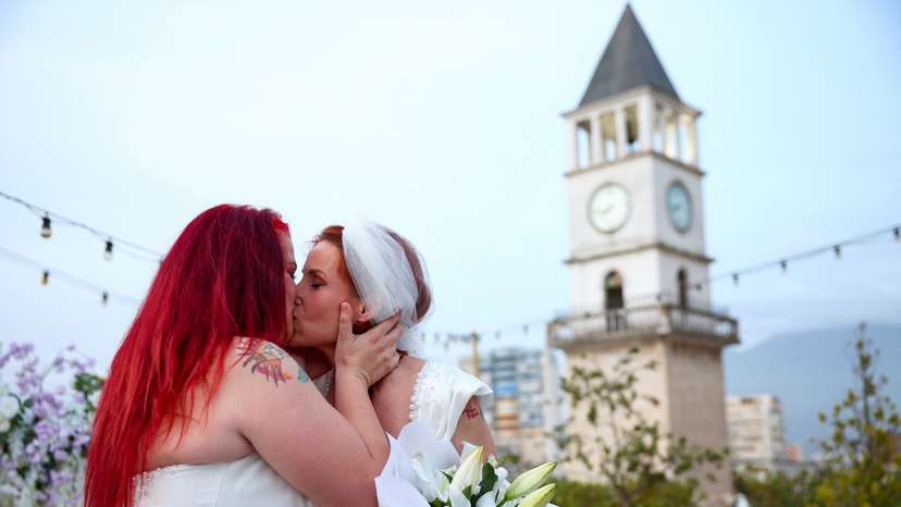 In a loving protest, Albanian lesbians marry unofficially, in Tirana