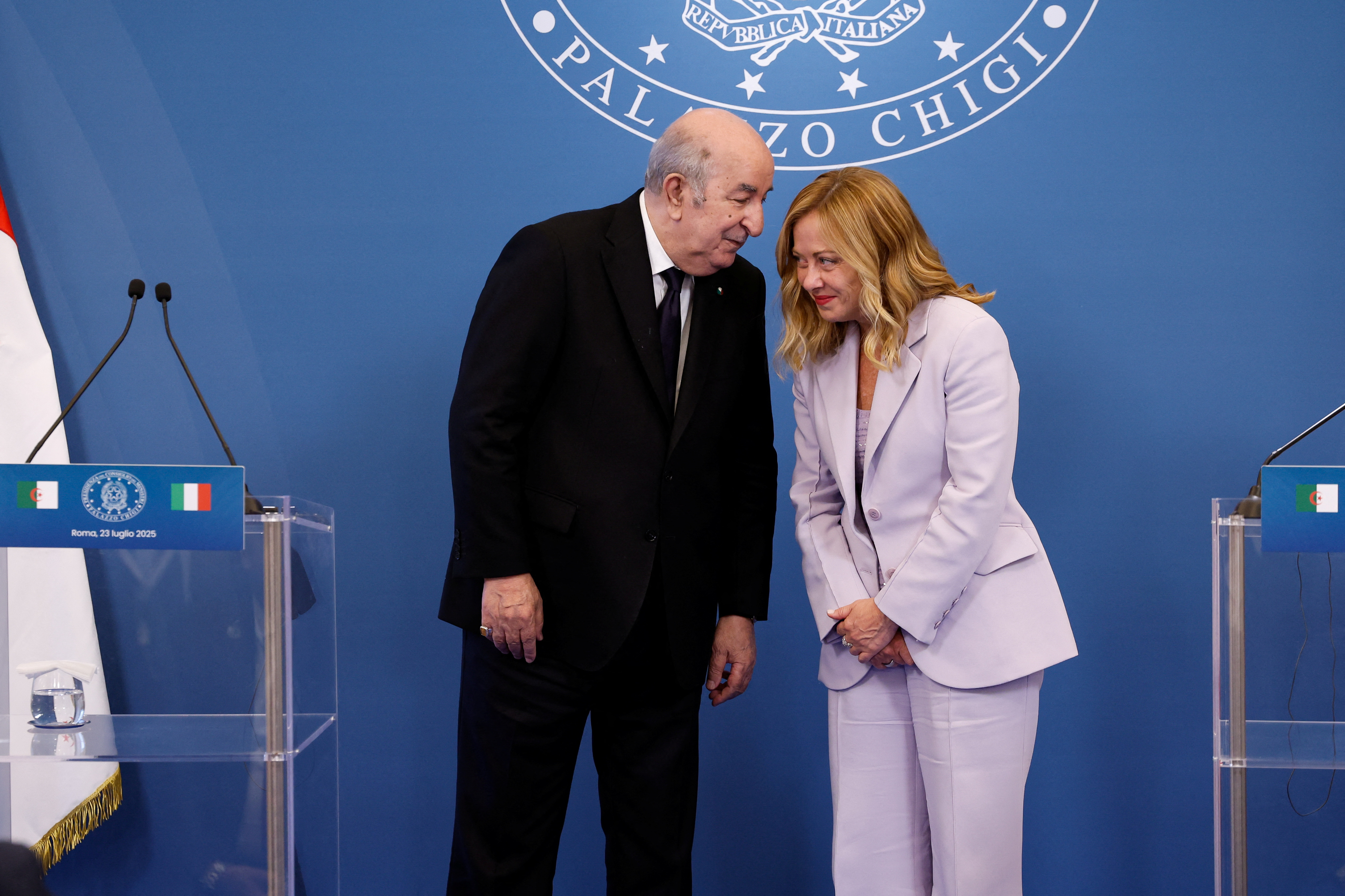 Italian PM Meloni meets Algerian President Tebboune at Italy-Algeria summit, in Rome