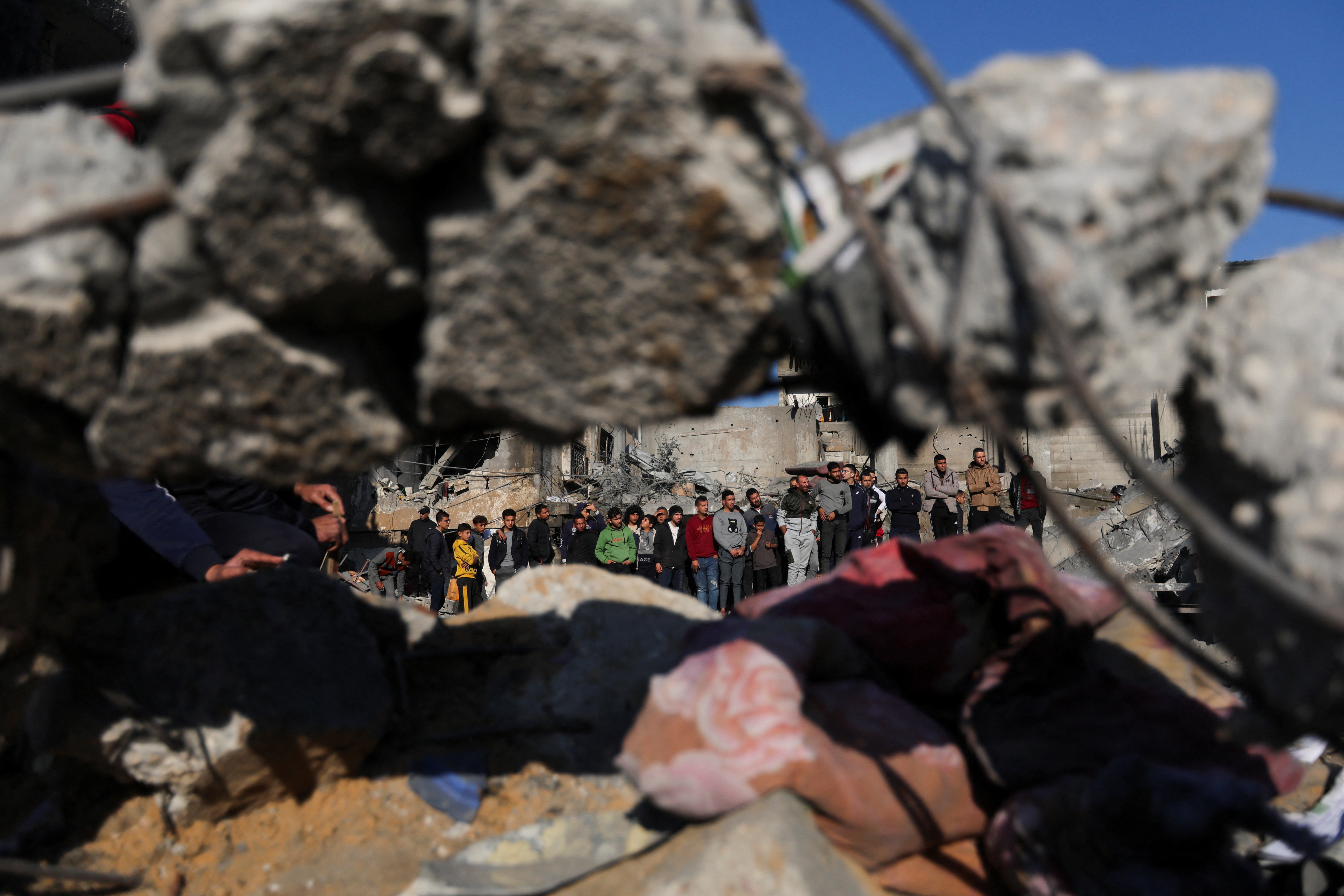 Aftermath of an Israeli strike on a house in Rafah