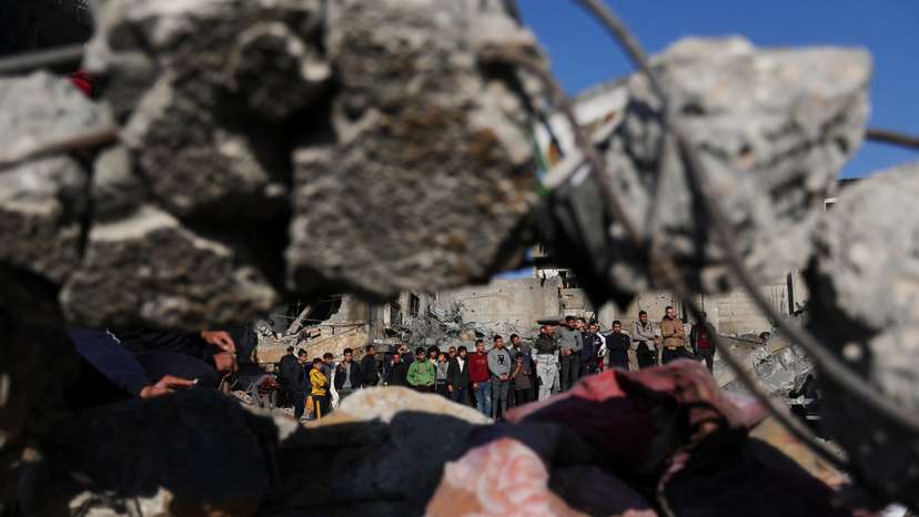 Aftermath of an Israeli strike on a house in Rafah