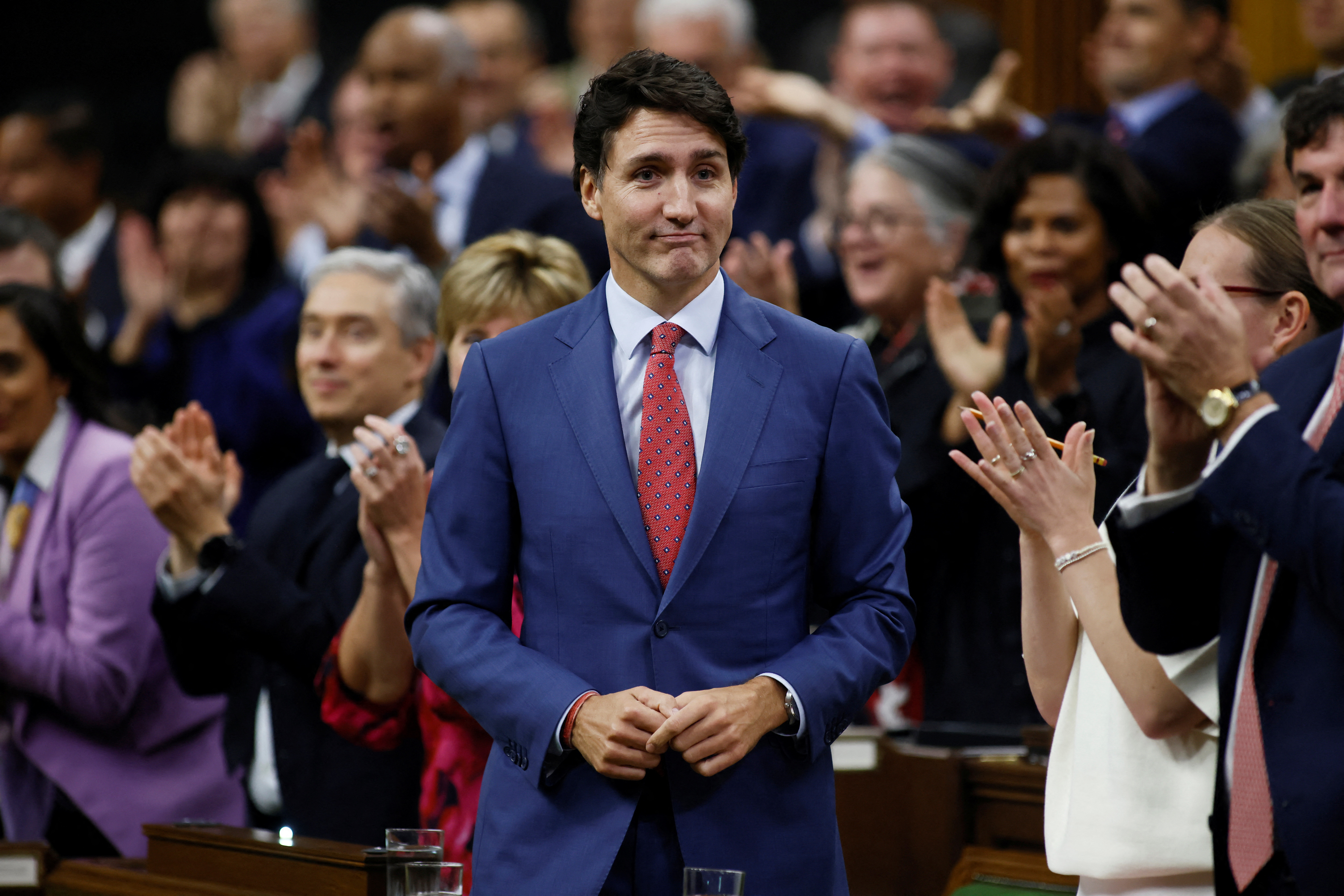 Canada's Prime Minister Trudeau rises to speak during Question Period in the House of Commons on Parliament Hill in Ottawa