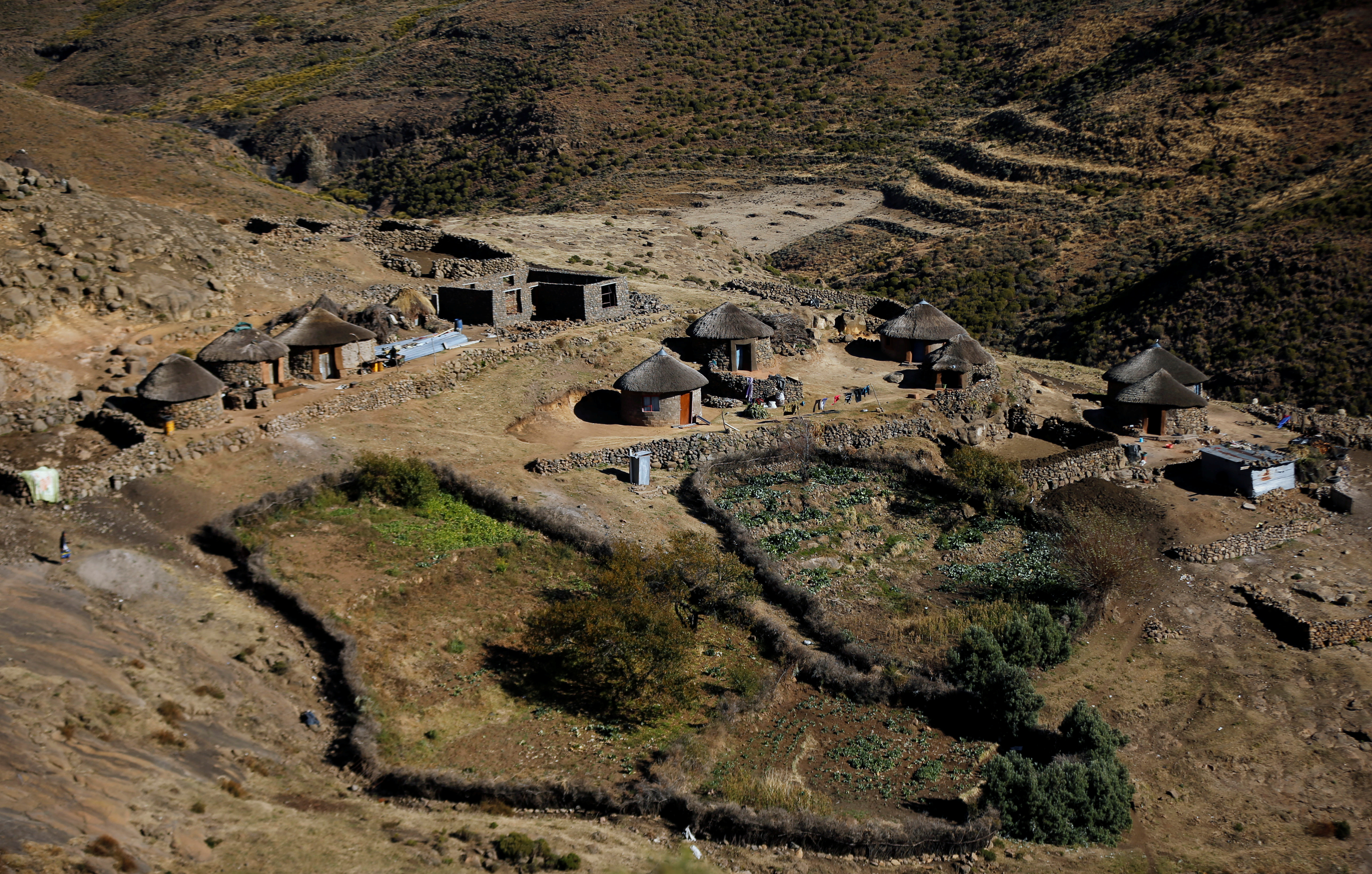 General view of homestead at Ha Motjatji Village outside the capital Maseru