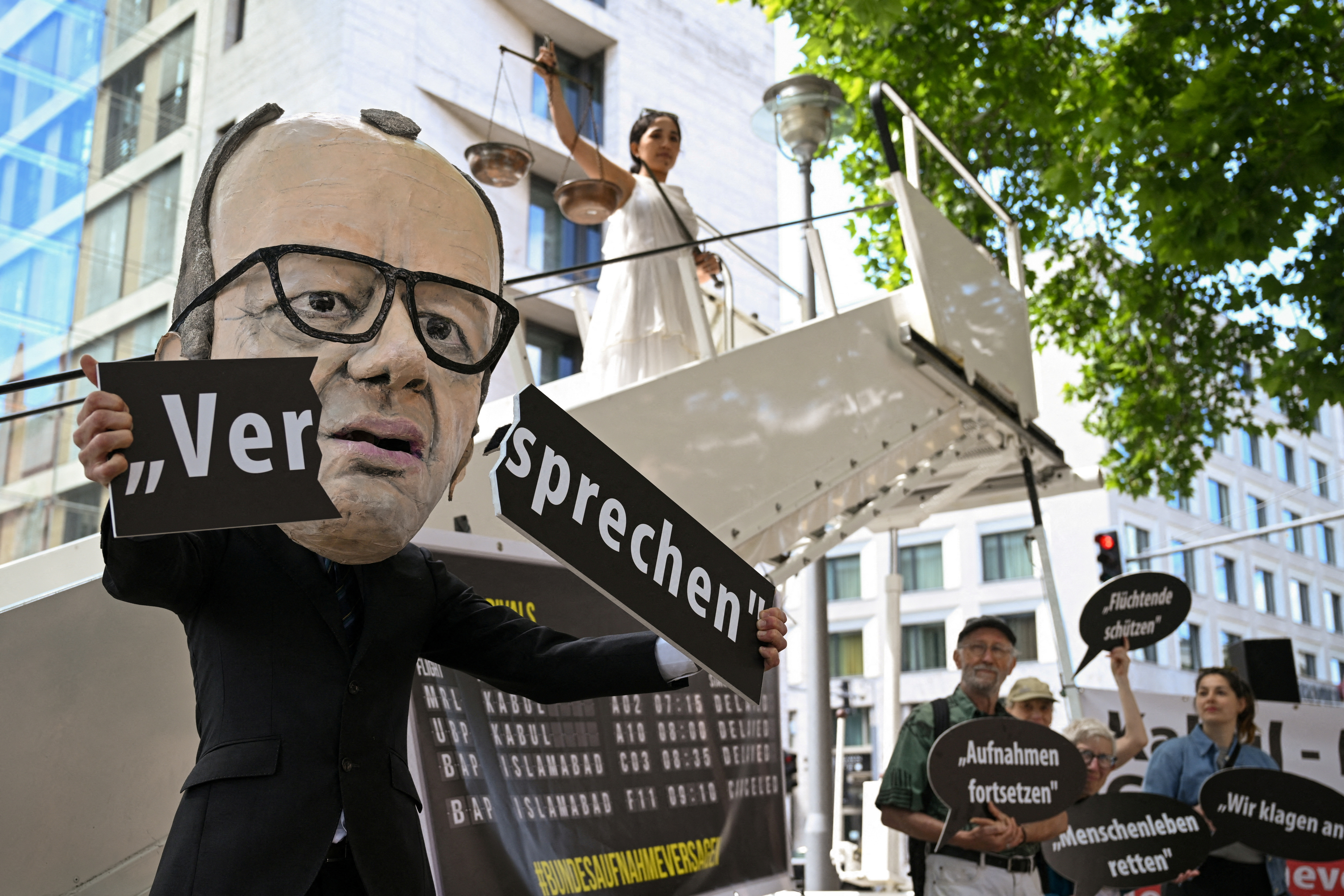 FILE PHOTO: Protest for the continuation of visa issuance under the admission programs for vulnerable Afghans in Berlin