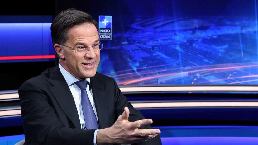 NATO Secretary General Mark Rutte reacts during a one-on-one interview with Reuters on the Iran crisis and Ukraine war in Brussels
