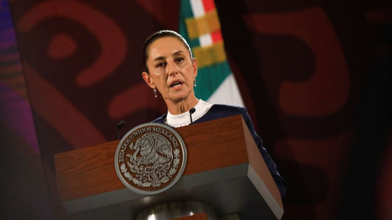 Mexican President-elect Claudia Sheinbaum holds a press conference, in Mexico City