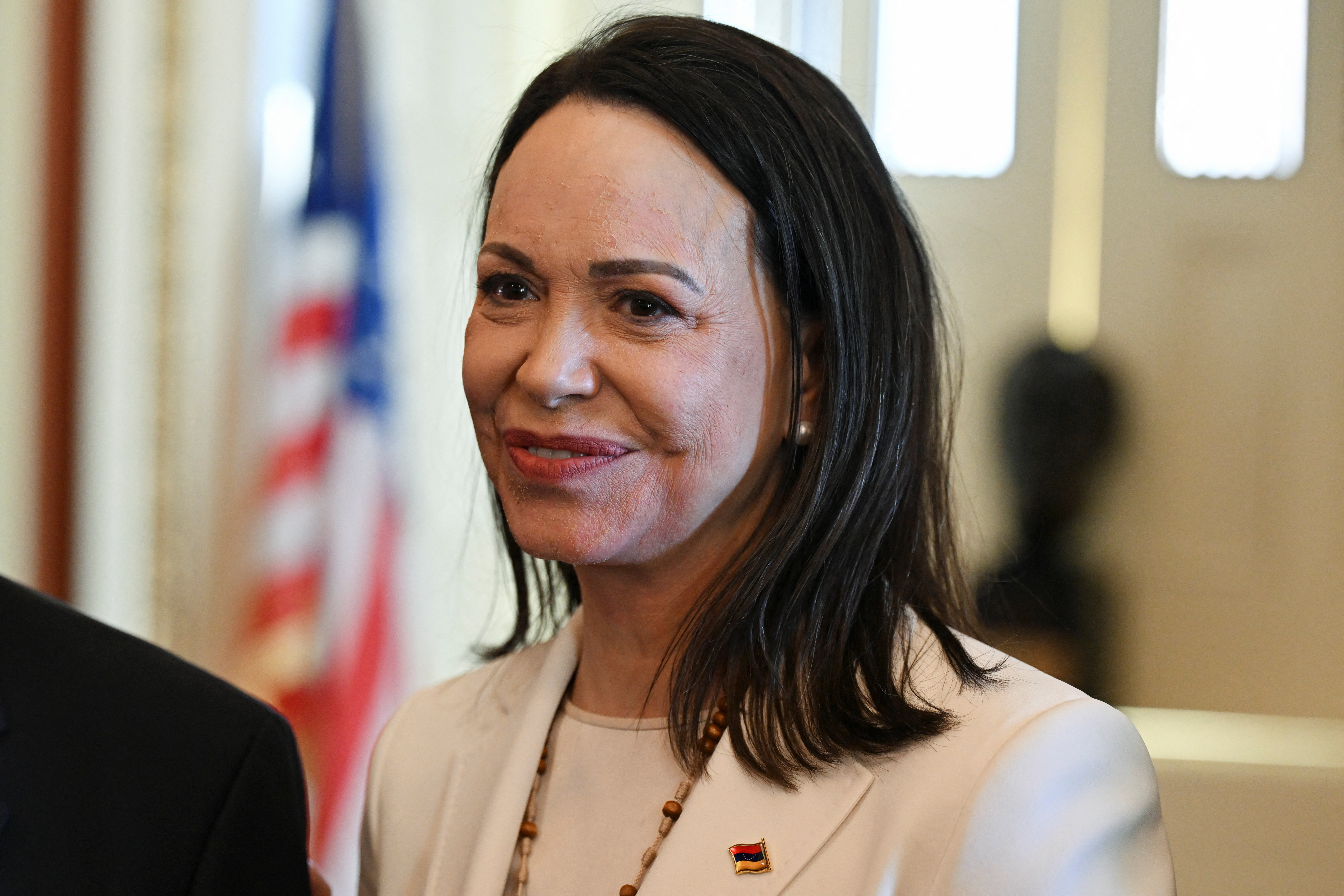 Venezuelan opposition leader Maria Corina Machado meets with U.S. senators on Capitol Hill in Washington