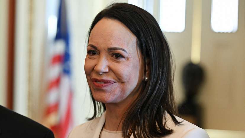 Venezuelan opposition leader Maria Corina Machado meets with U.S. senators on Capitol Hill in Washington