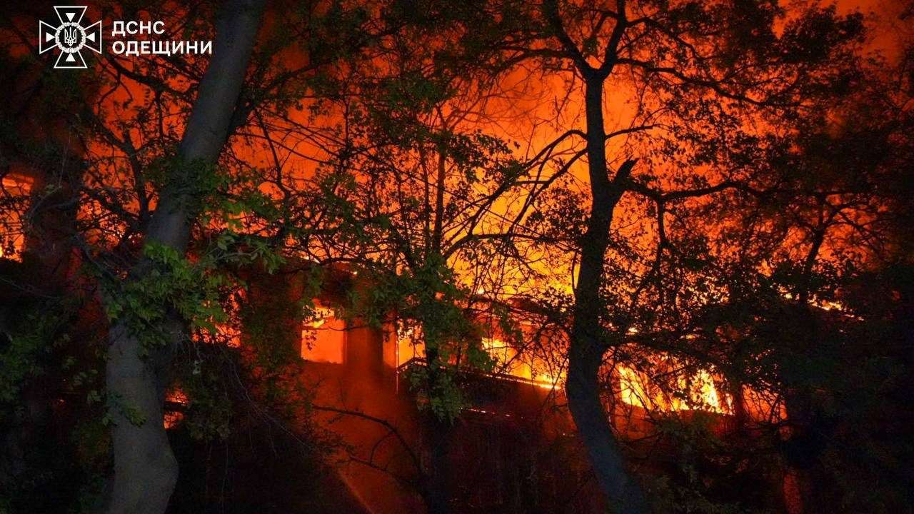 Aftermath of a Russian drone attack in Odesa