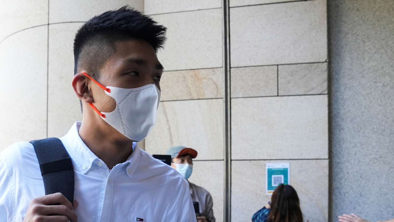 Owen Chow Ka-shing arrives at West Kowloon Magistrates' Courts building to take part in a hearing, in Hong Kong