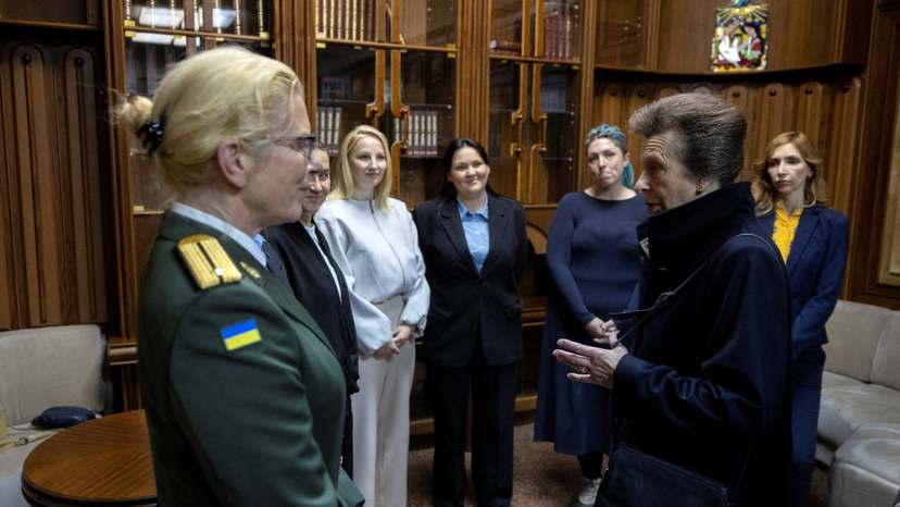 Britain's Anne, Princess Royal, visits Kyiv