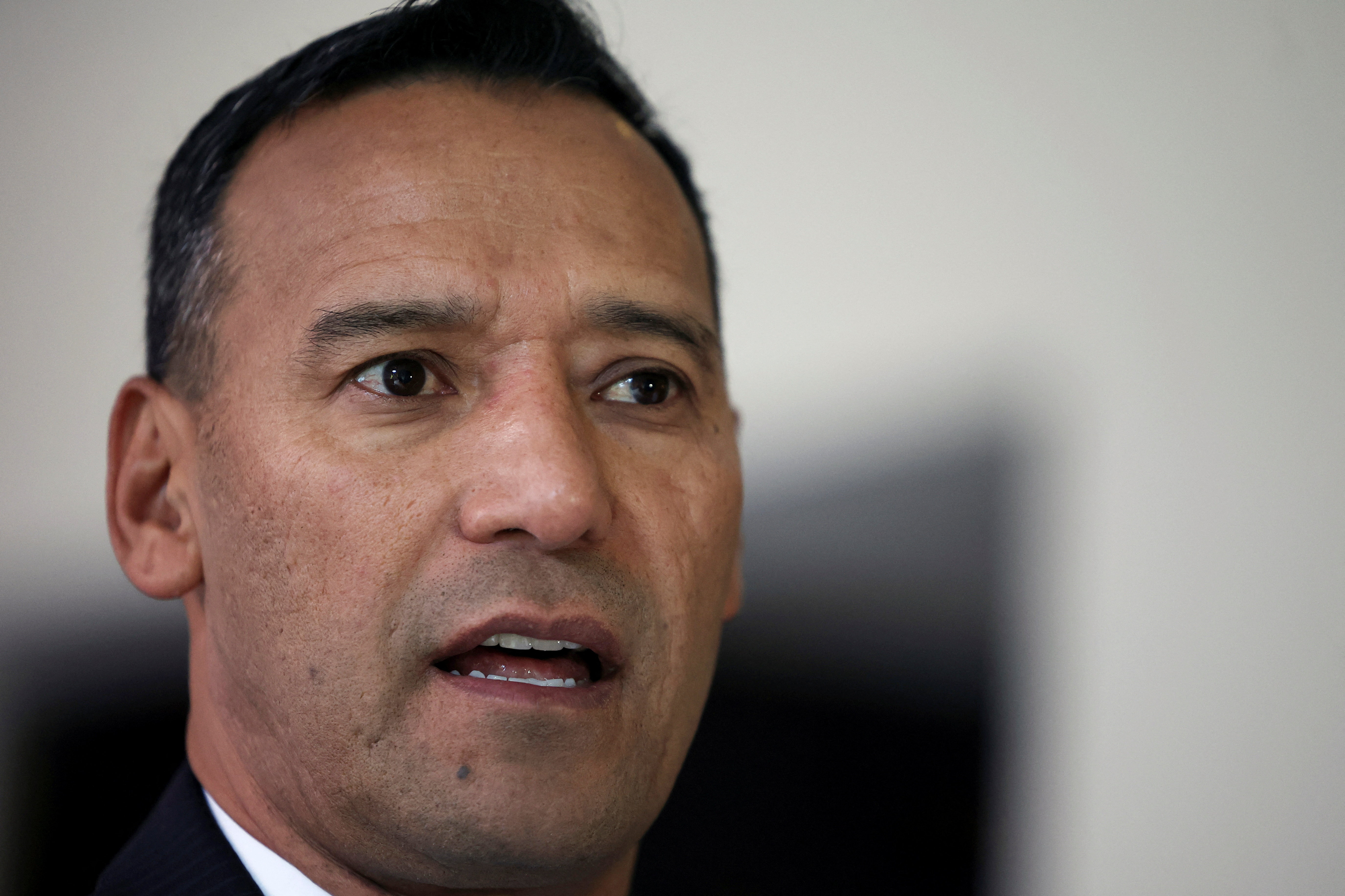 Colombian Minister of Defense, Pedro Arnulfo Sanchez, speaks during an interview with Reuters in Bogota