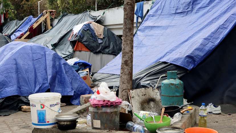FILE PHOTO: A view shows tents at a temporary camp for African migrants in Tunis