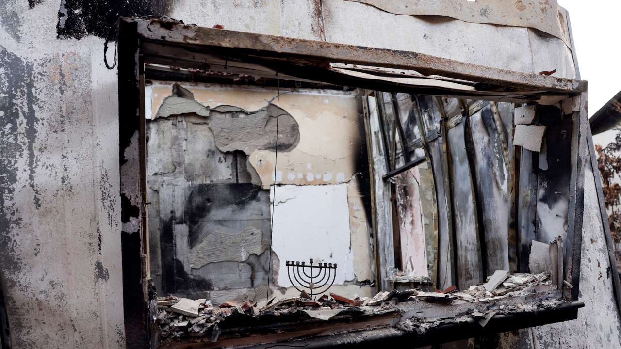 FILE PHOTO: Ruins in Kibbutz Be'eri in southern Israel, following a deadly infiltration by Hamas gunmen