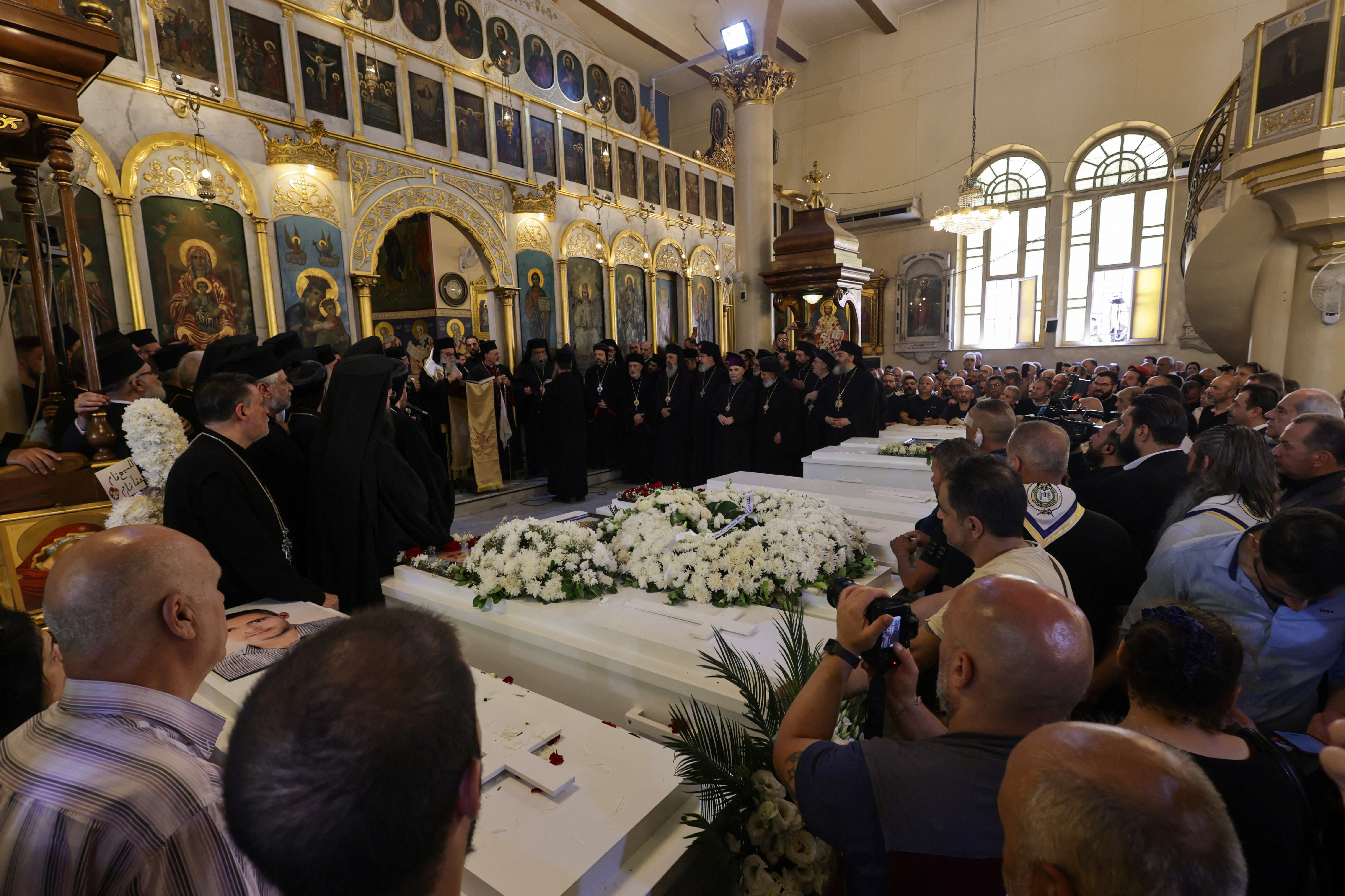 Funeral of suicide bombing victims, in Damascus