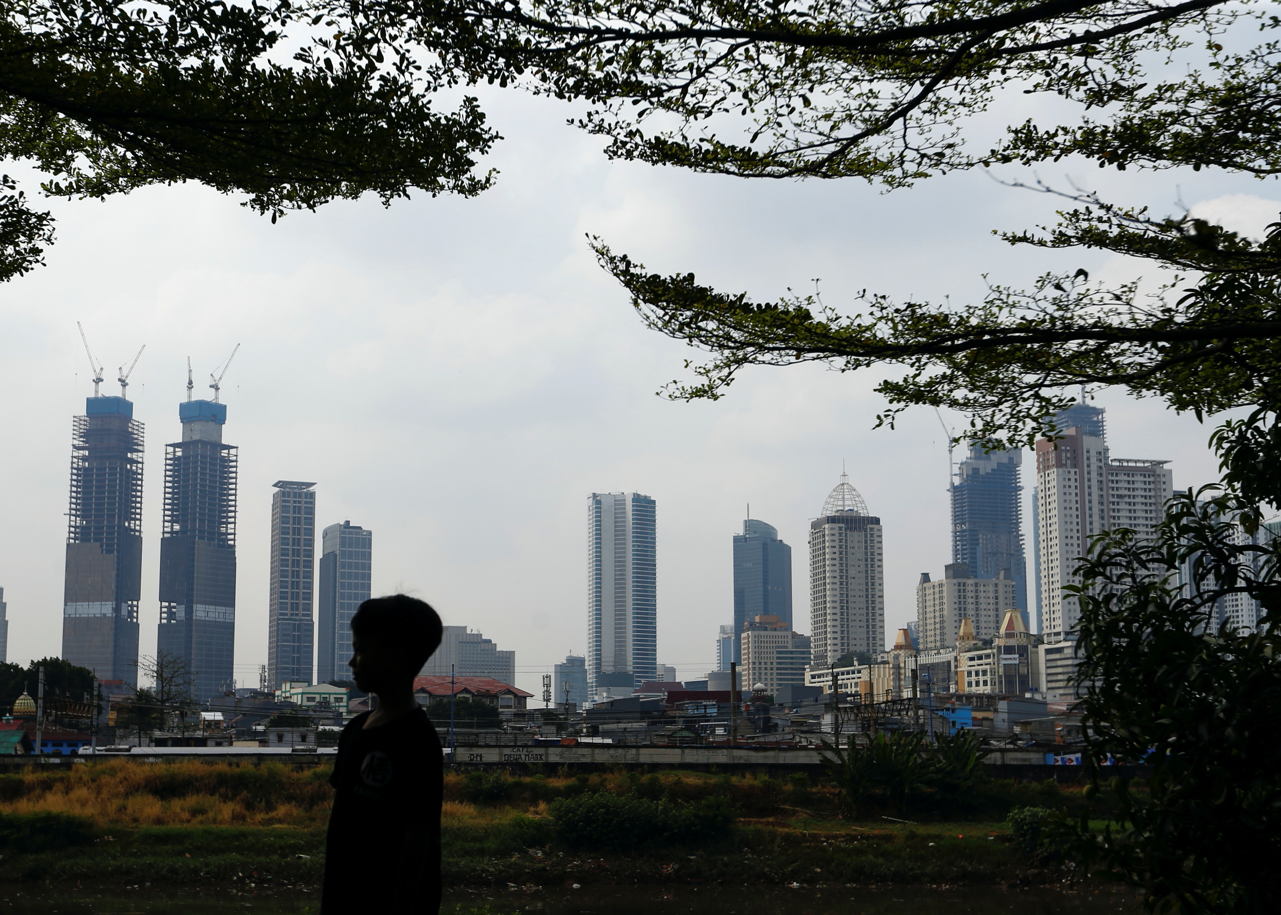 General view of the city skyline of Indonesian capital Jakarta