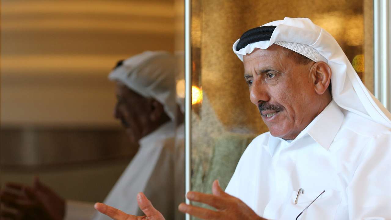 Khalaf Ahmed Al Habtoor, Chairman of the Al Habtoor Group, gestures during an interview with Reuters in Dubai