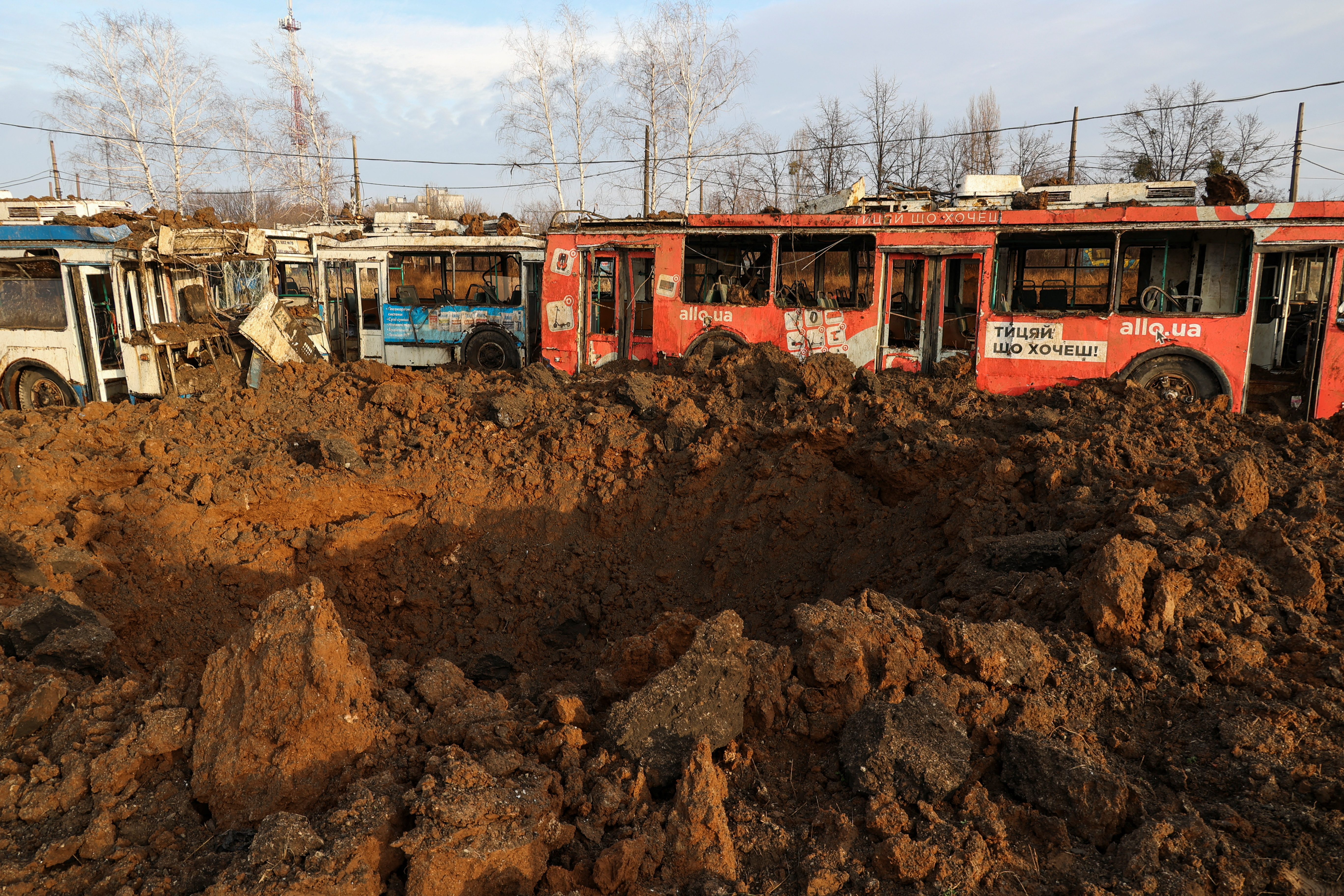 Aftermath of a Russian missile attack in Kharkiv