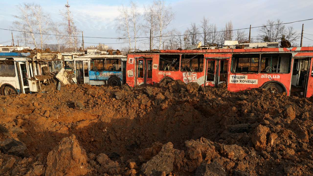 Aftermath of a Russian missile attack in Kharkiv
