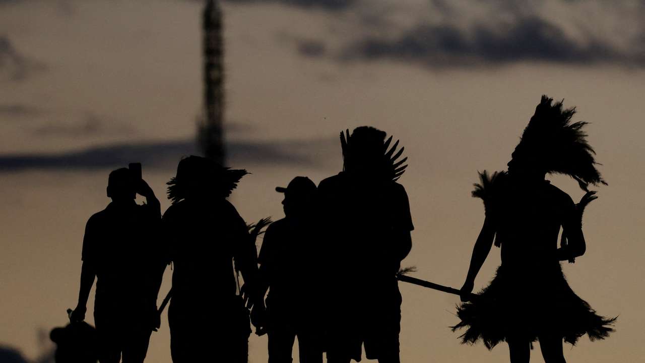 Indigenous people take part in the Terra Livre (Free Land) protest in Brasilia