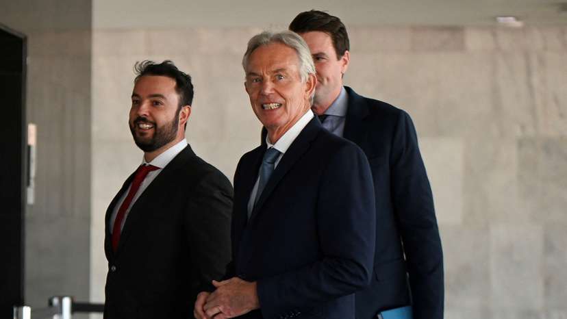 Former British Prime Minister Blair arrives for a meeting with Brazilian President Luiz Inacio Lula da Silva in Brasilia