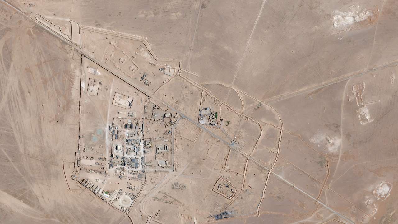 A satelite image shows the al-Tanf Base in Syria