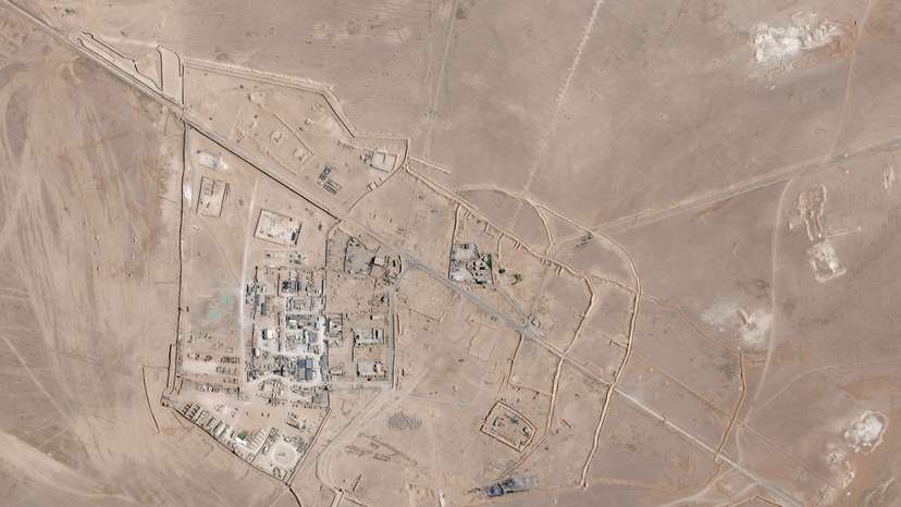 A satelite image shows the al-Tanf Base in Syria