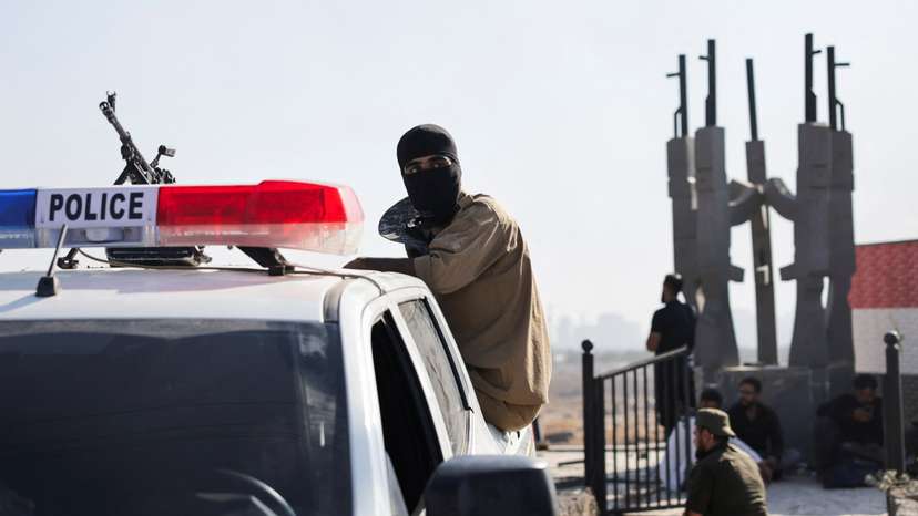 Internal Security Forces checkpoint in Walgha